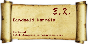 Bindseid Karméla névjegykártya